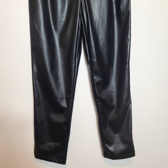 PRINCESS POLLY High Rise Faux Leather Black Straight Leg Pants - Picture 8 of 10